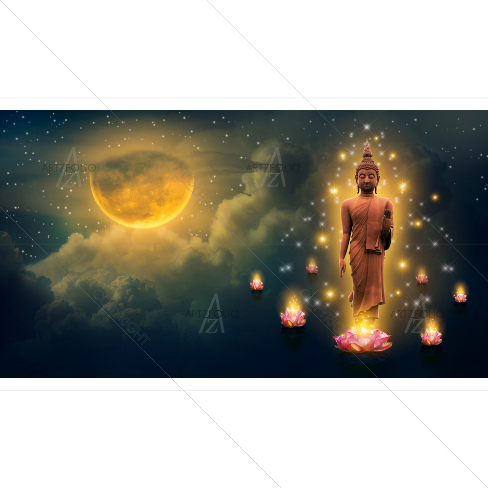 Lord Buddha Standing on Lotus D2 — custom-size art design 5013711