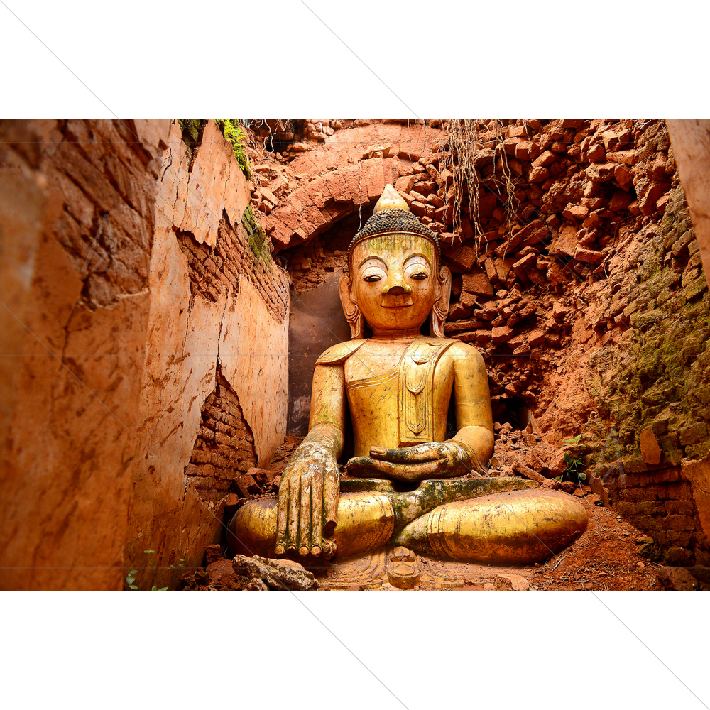 Lord Buddha Ruins — Devotional custom art by ArtzFolio