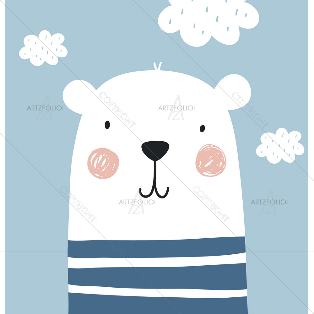 Blue Baby Bear — Animals custom art by ArtzFolio