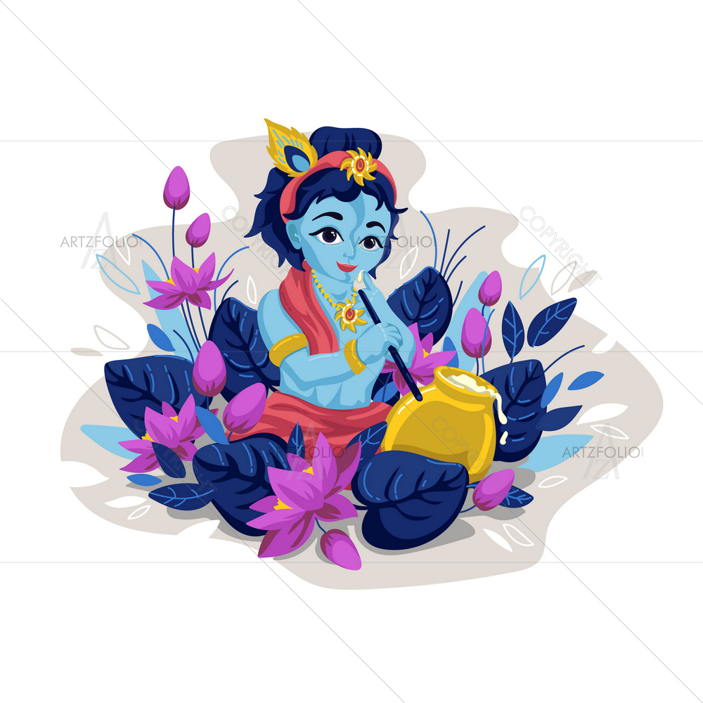 Happy Krishna Janmashtami D2 — custom-size art design 5013736