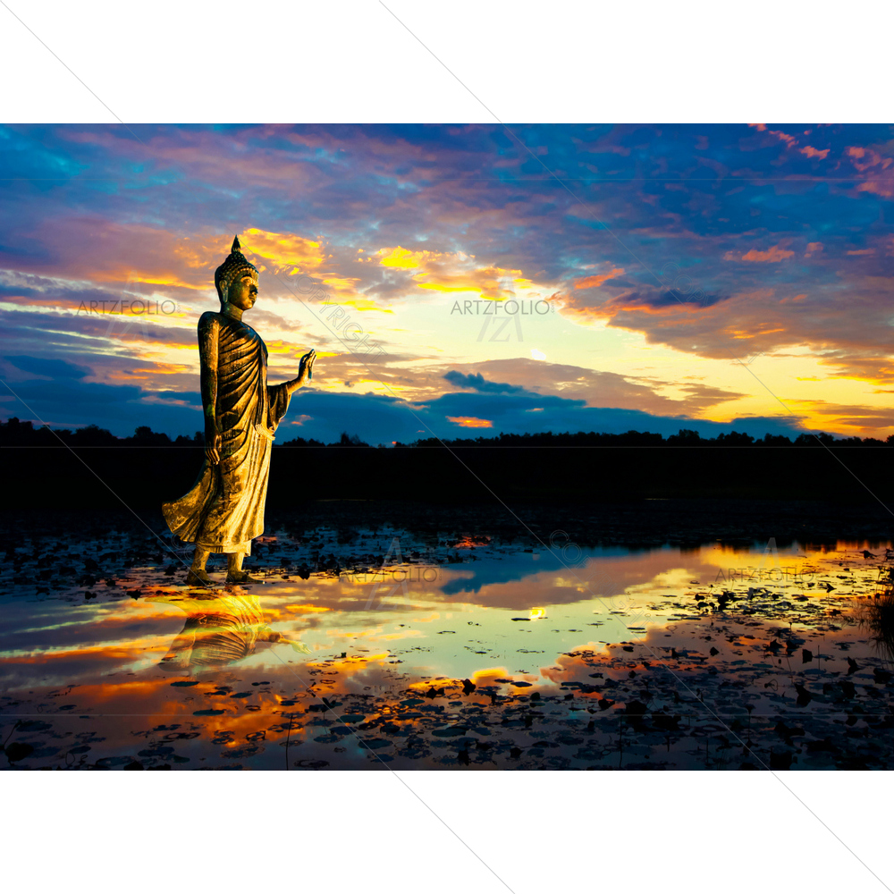 Lord Buddha Standing on Lotus Flower — custom-size art design 5013747