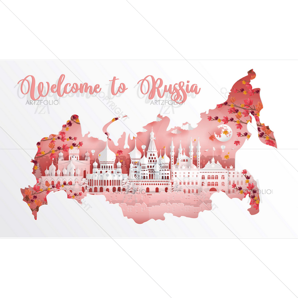 Autumn in Russia with its Famous Landmarks — Abstract custom art by ArtzFolio