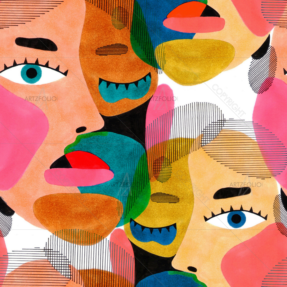 Modern Abstract Women — Abstract custom art by ArtzFolio