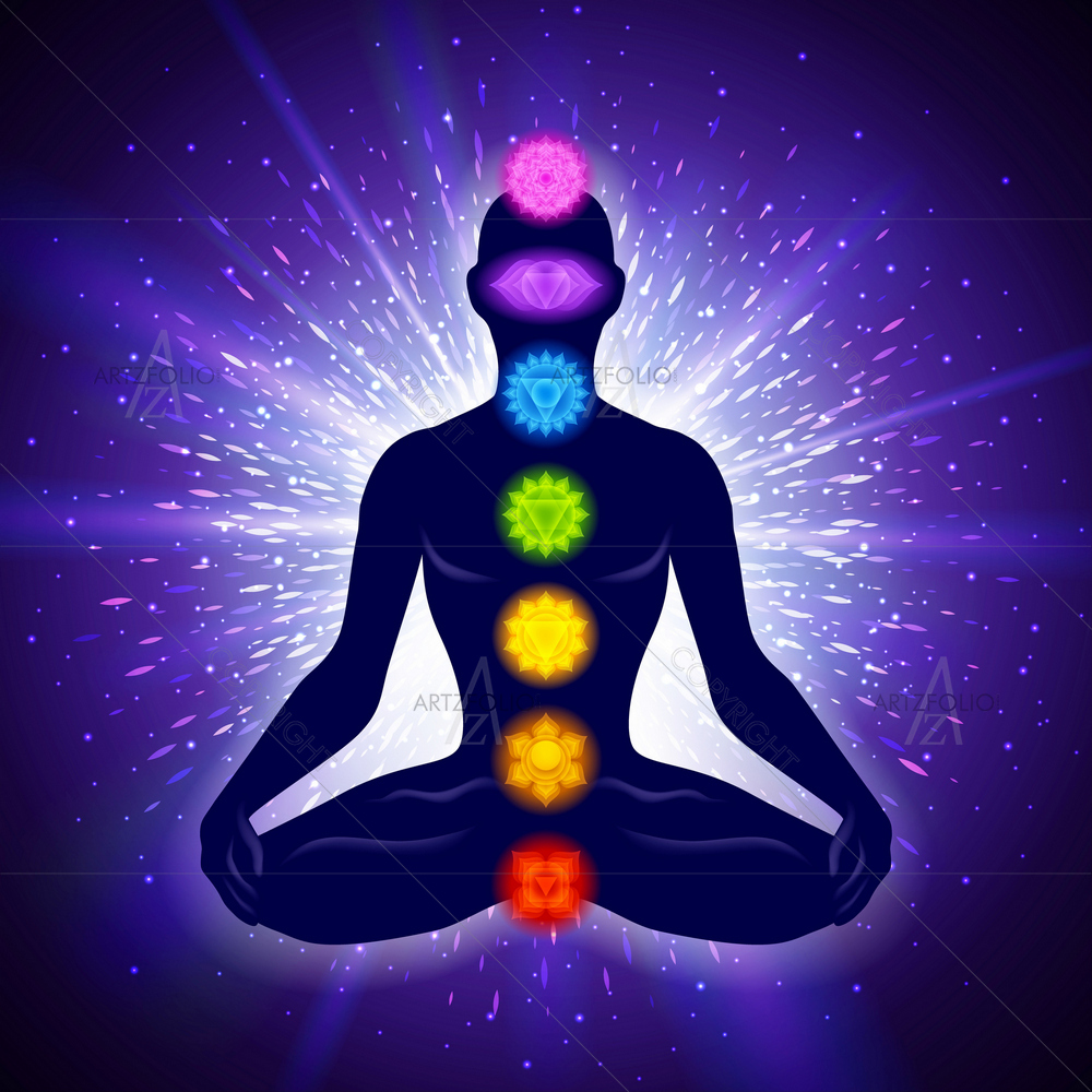 Meditating Human in Lotus Pose — custom-size art design 5013791