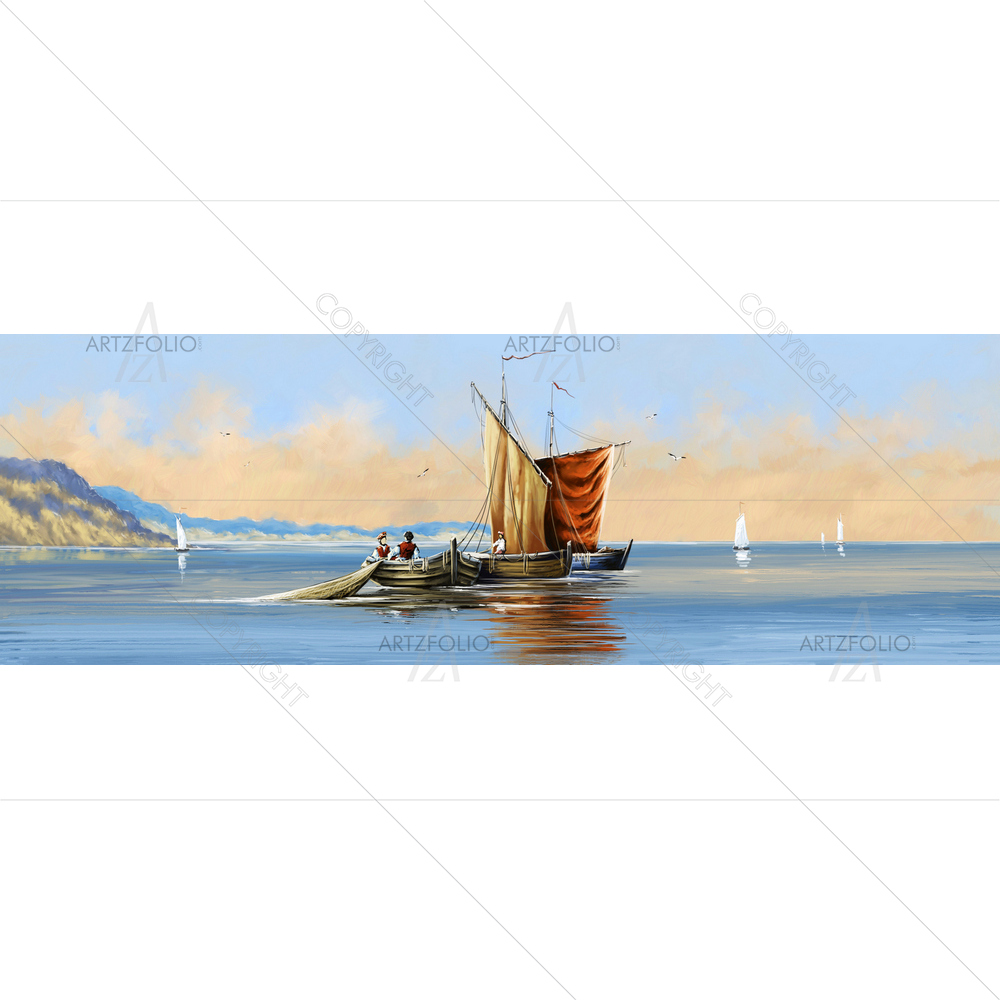 Fishing Boats — custom-size art design 5013808