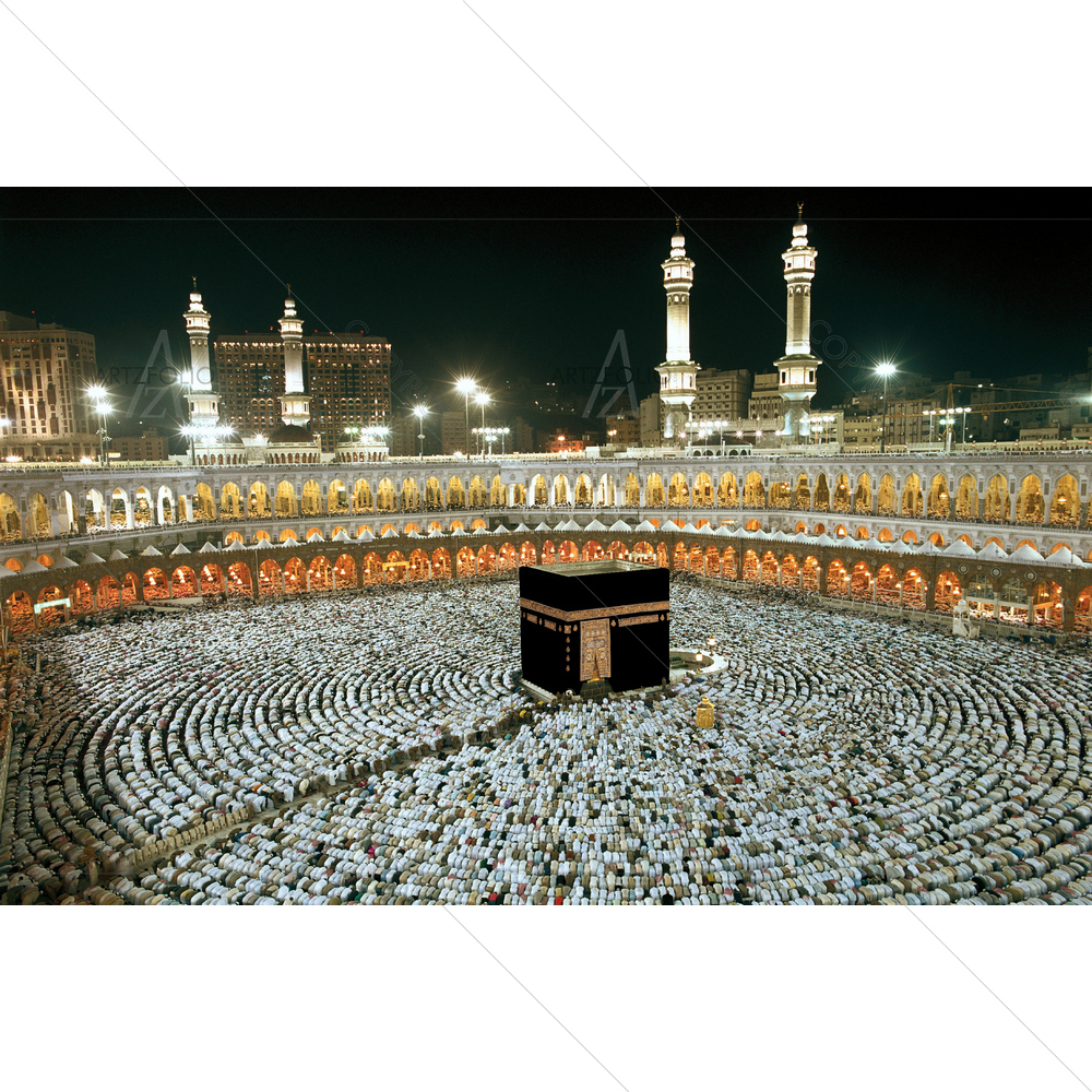 Mecca Mosque on Ishaa Prayer — custom-size art design 5013811