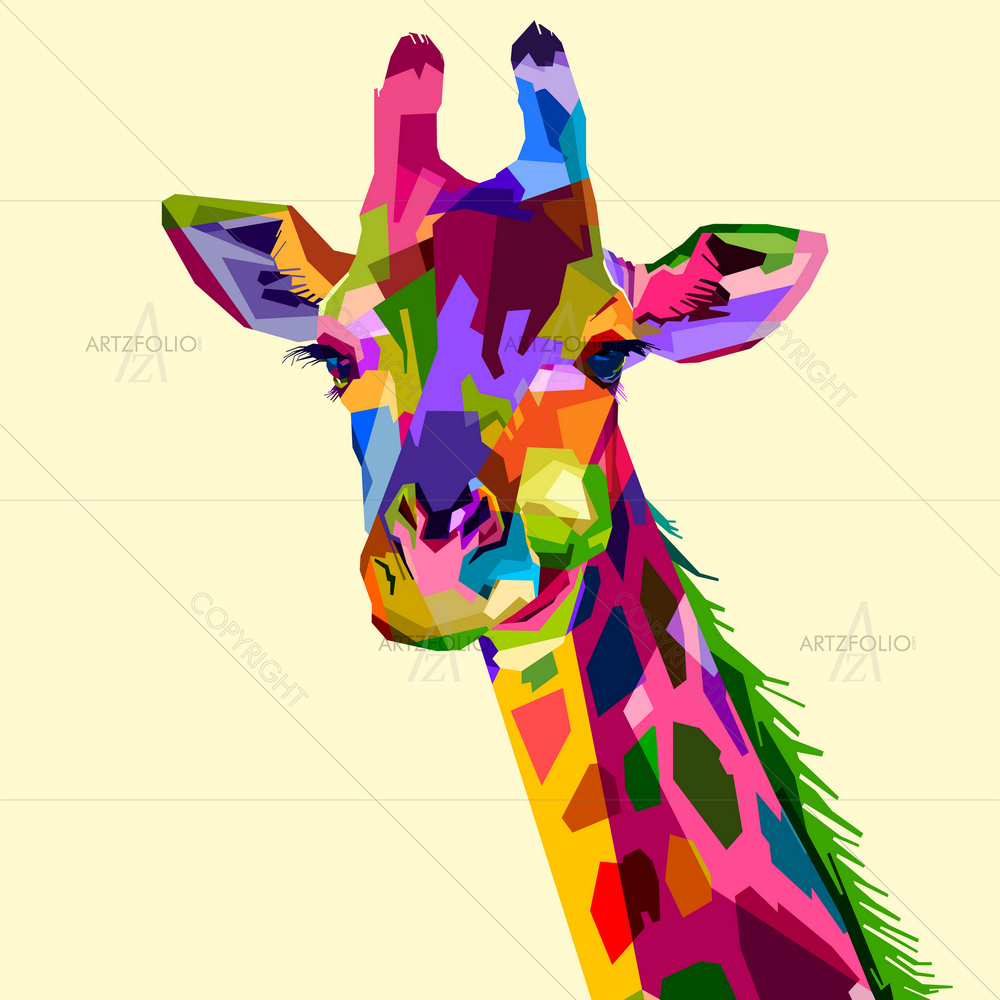 Wildlife Giraffe and Fauna — custom-size art design 5013831