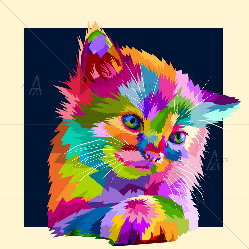 Colorful Animal Cat — Abstract custom art by ArtzFolio