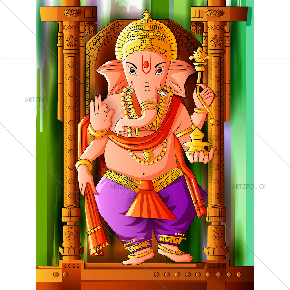 Hindu God Ganesh Ganpati D1 — custom-size art design 5013842
