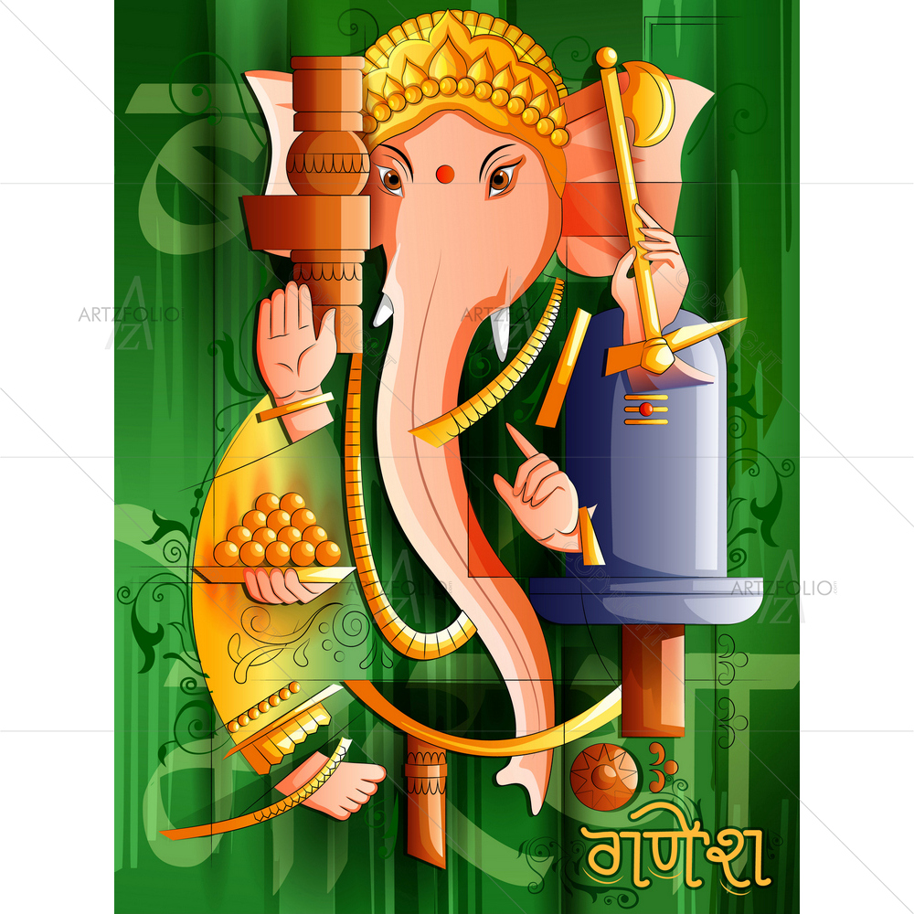 Hindu God Ganesh Ganpati D2 — custom-size art design 5013843