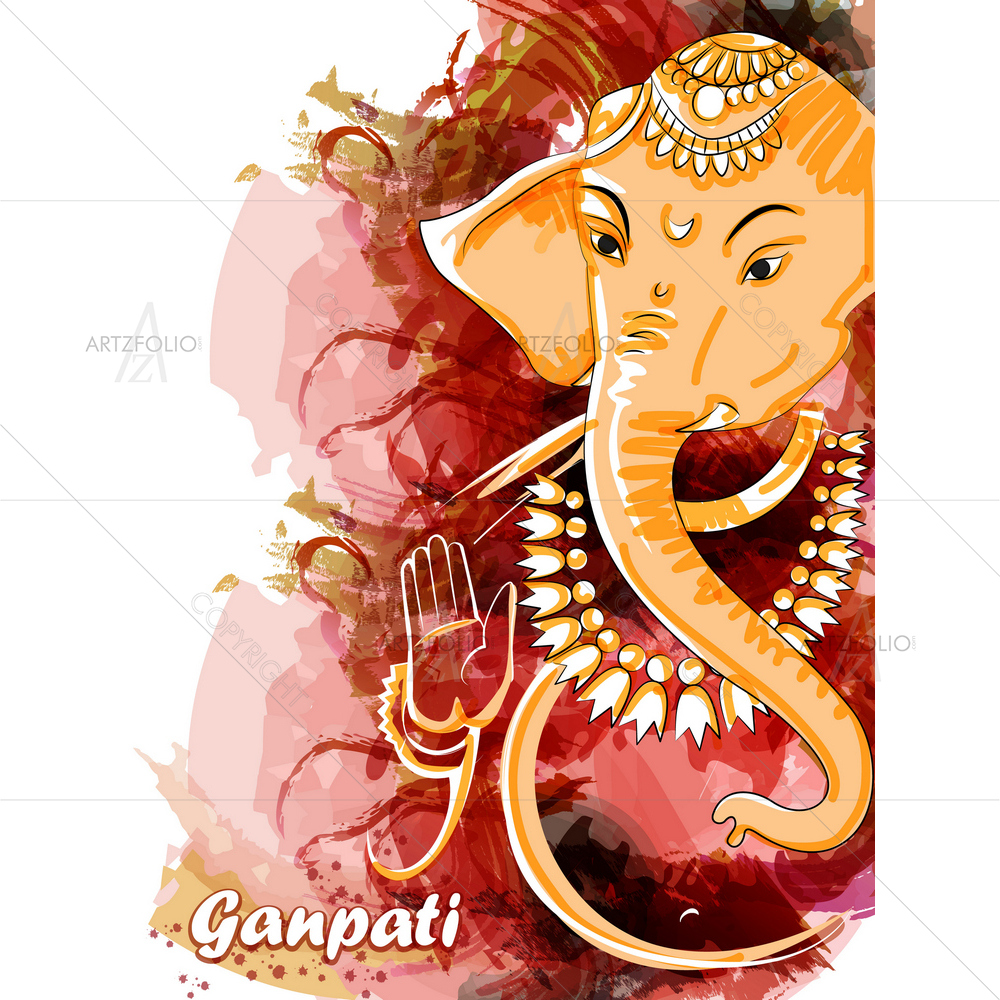 Hindu God Ganesh Ganpati D3 — custom-size art design 5013844