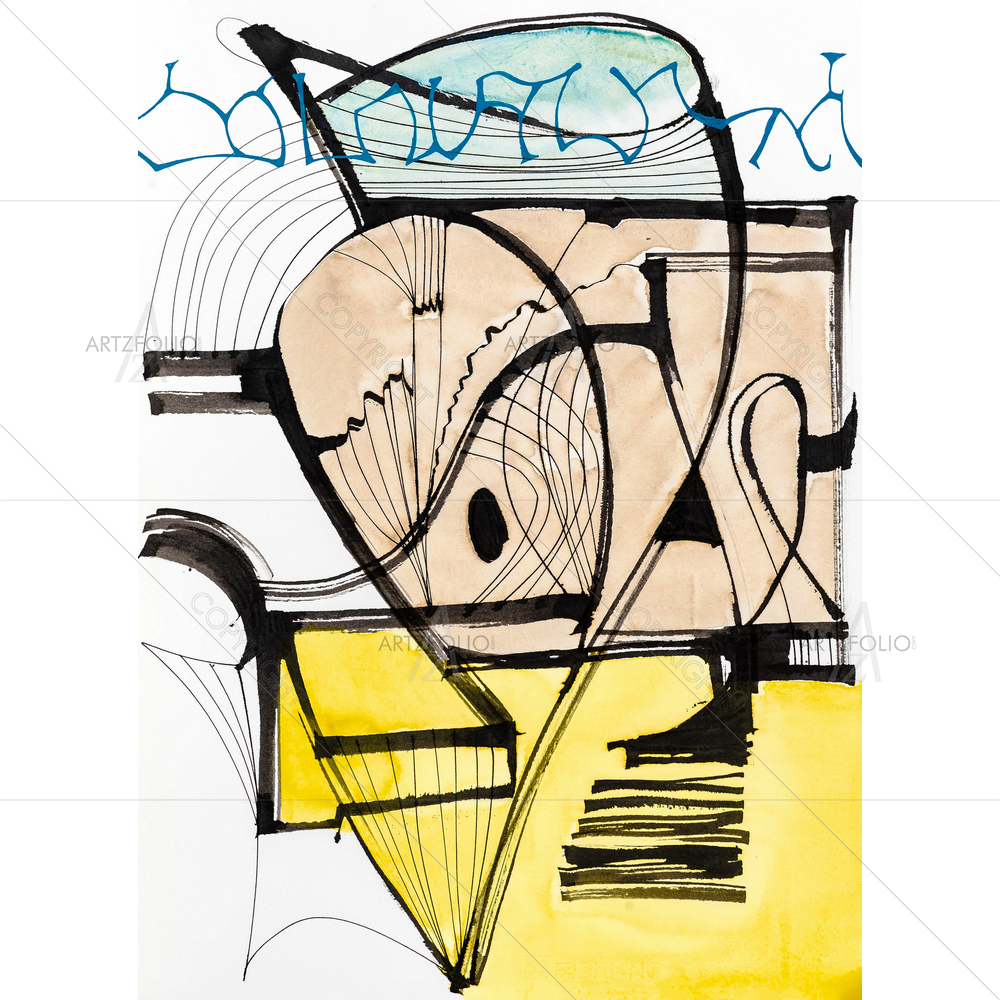 Abstract Calligraphic Image D3 — Abstract custom art by ArtzFolio
