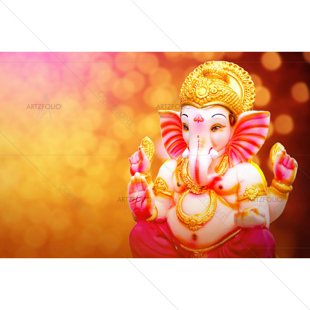 Hindu God Ganesha D32 — Devotional custom art by ArtzFolio