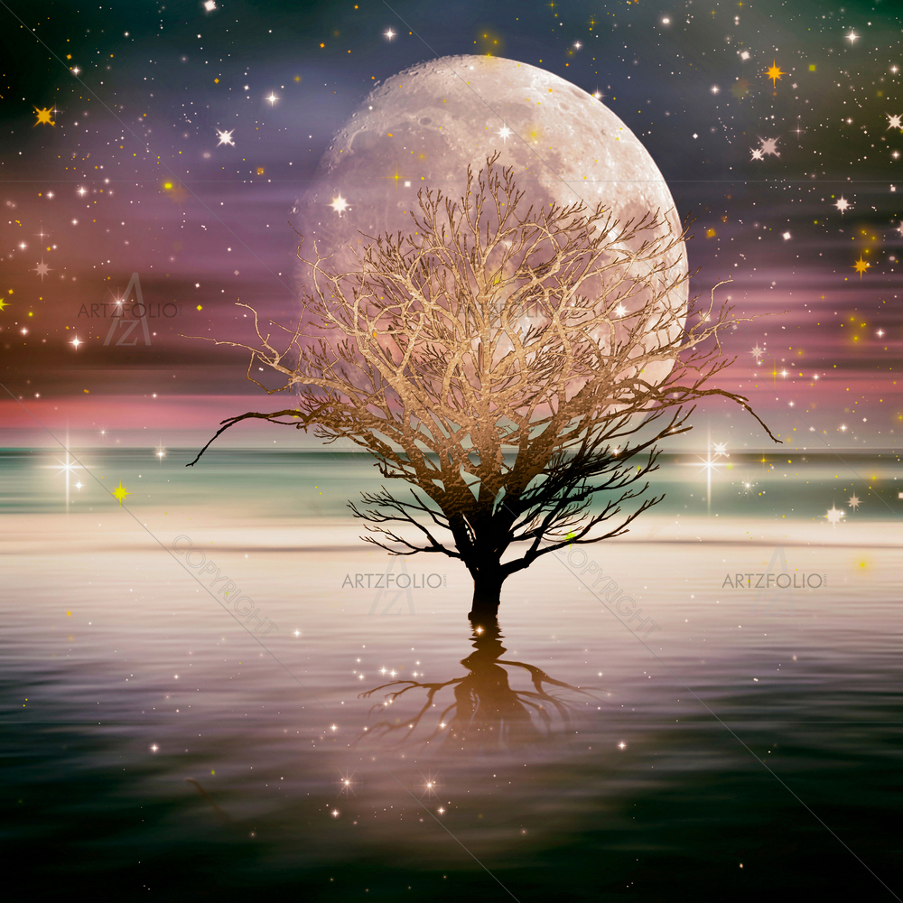 3D Landscape of Sunset — custom-size art design 5013854