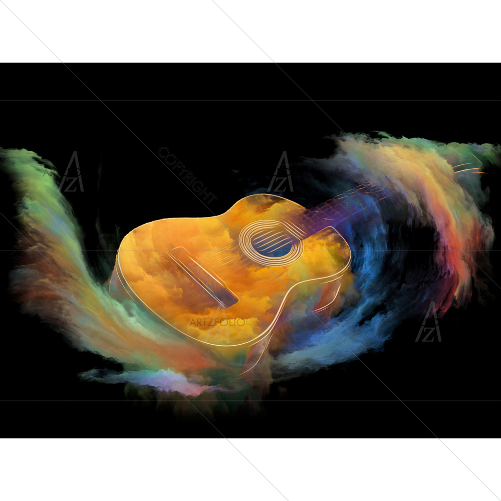 Creative Colorful Guitar — custom-size art design 5013865