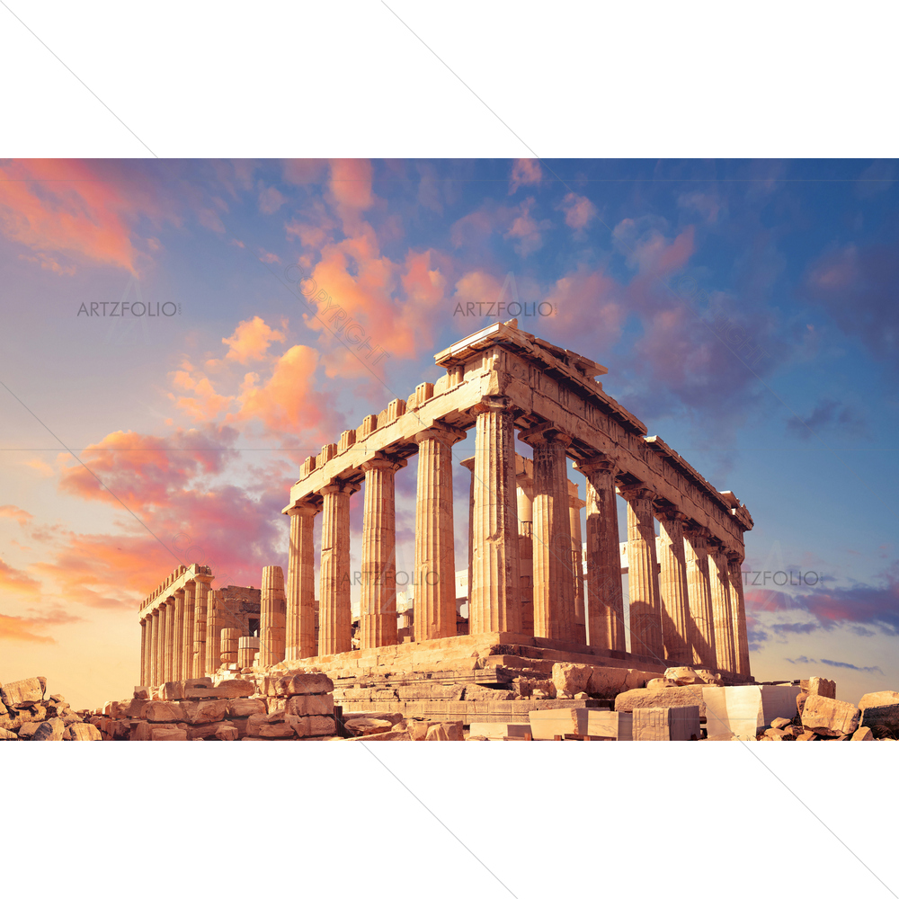 Parthenon Temple, Acropolis in Athens, Greece — Greek custom art by ArtzFolio