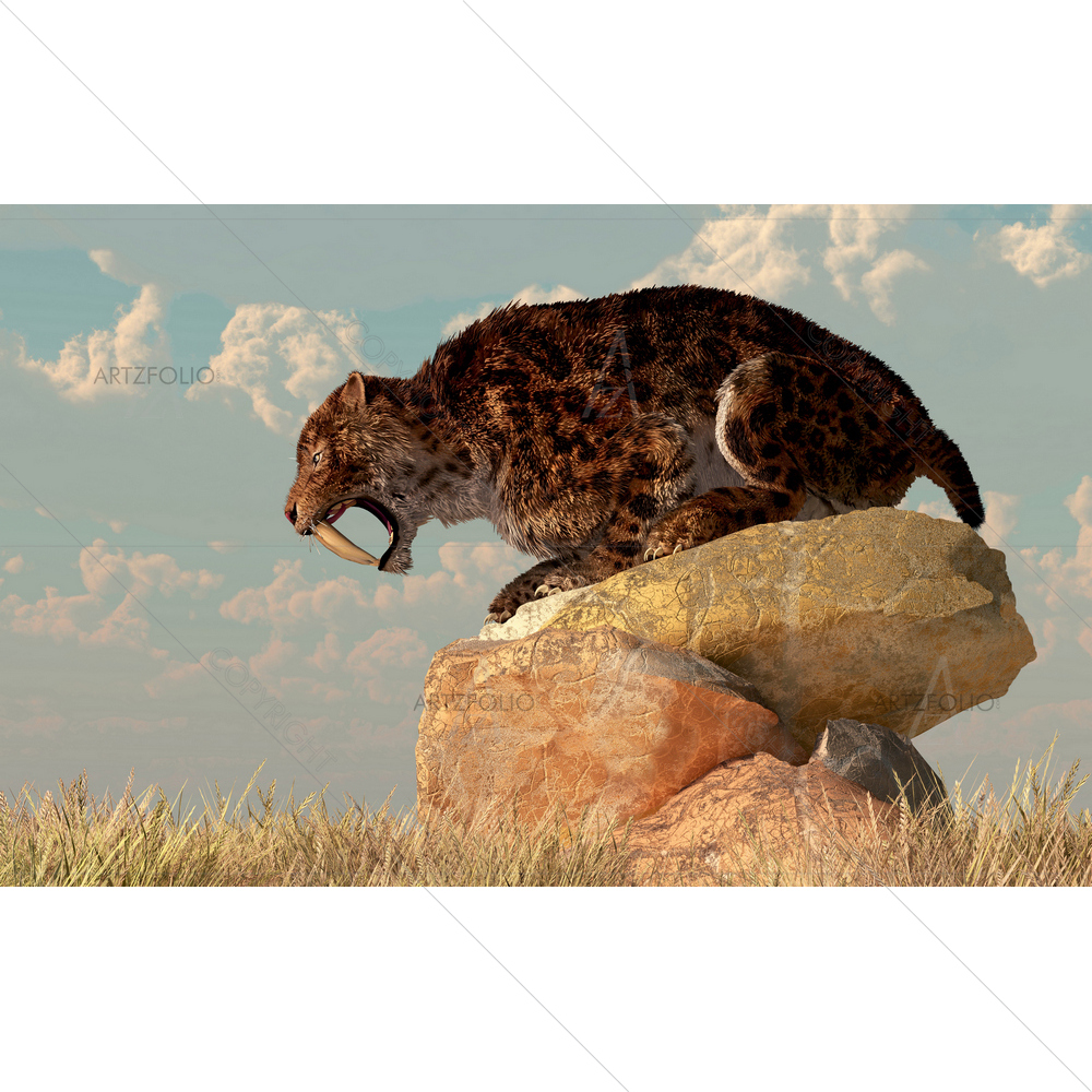 Cat Atop Hills — Ancient custom art by ArtzFolio