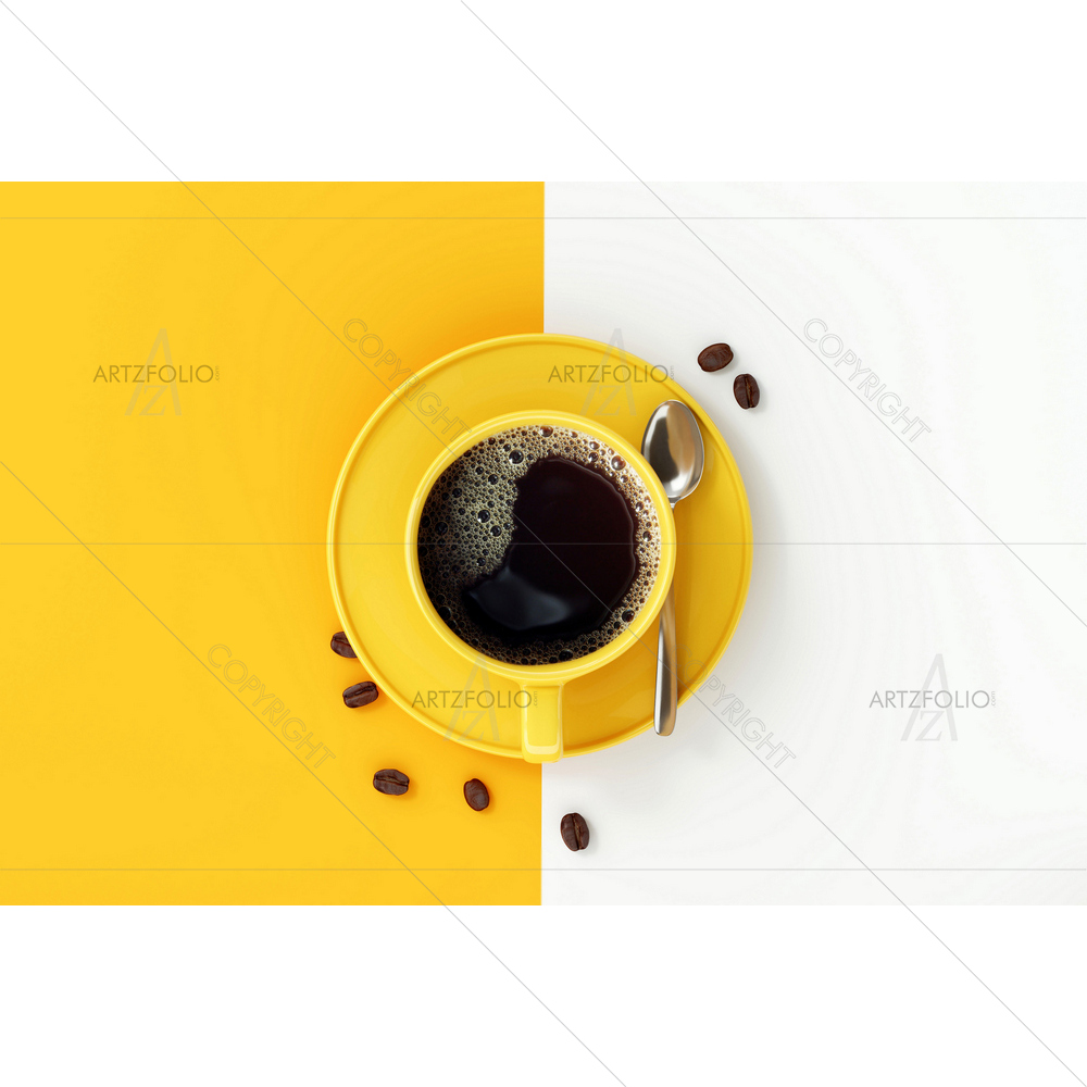 Coffee Cup Top View — custom-size art design 5013887