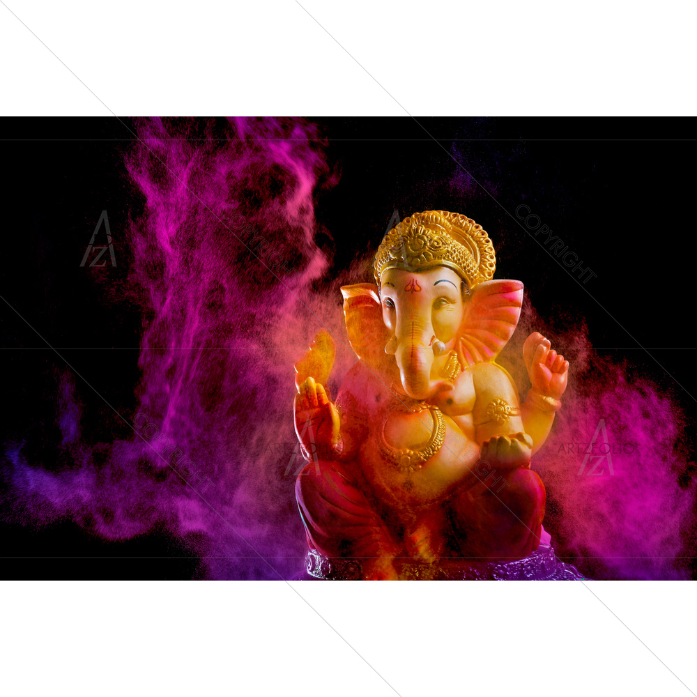 Hindu God Ganesha Chaturthi D4 — Devotional custom art by ArtzFolio