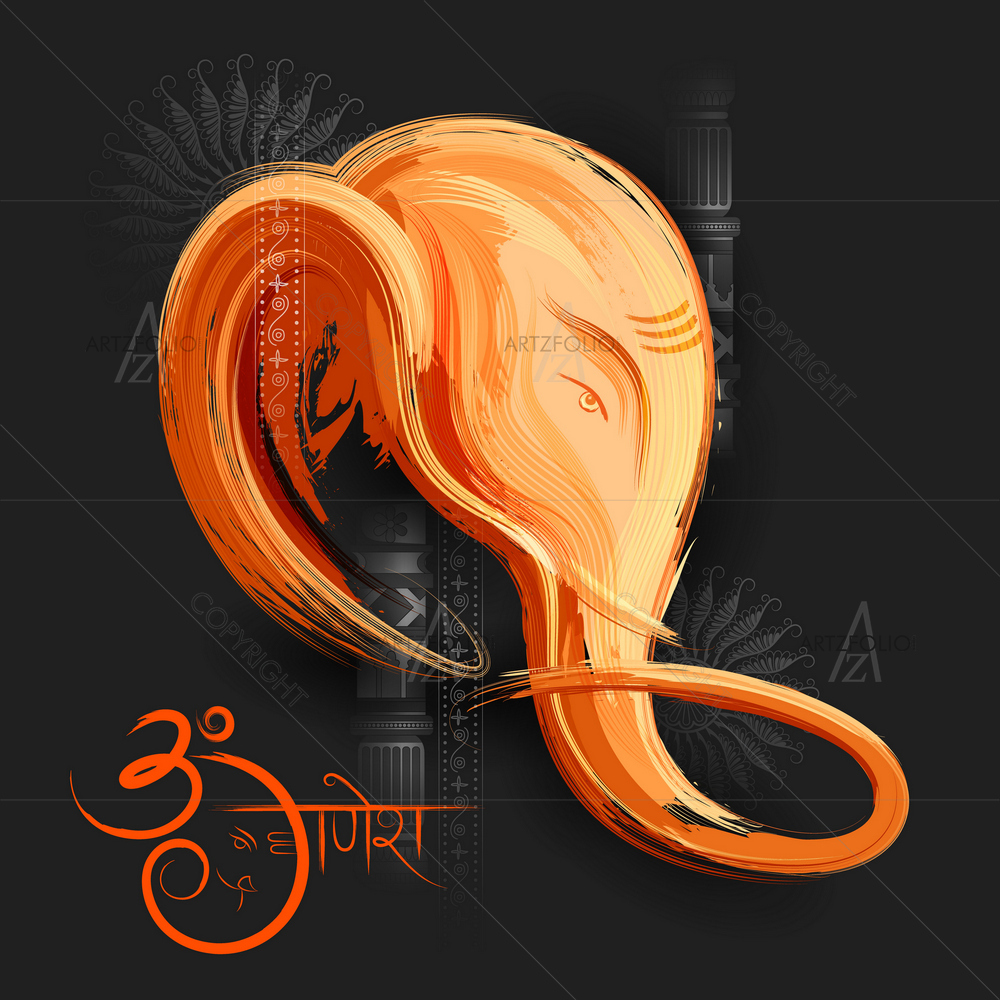 Hindu God Ganesha Chaturthi D7 — custom-size art design 5013898