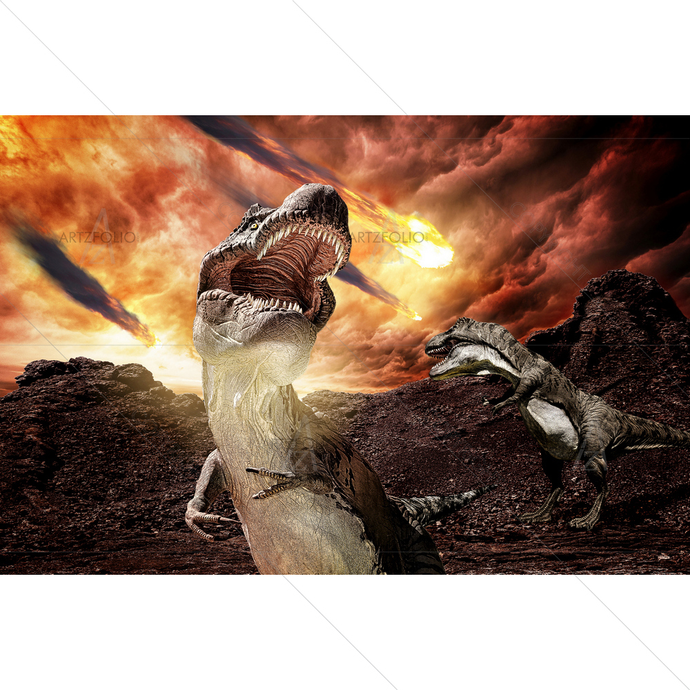 Jurassic Dinosaurs Fighting — custom-size art design 5013899