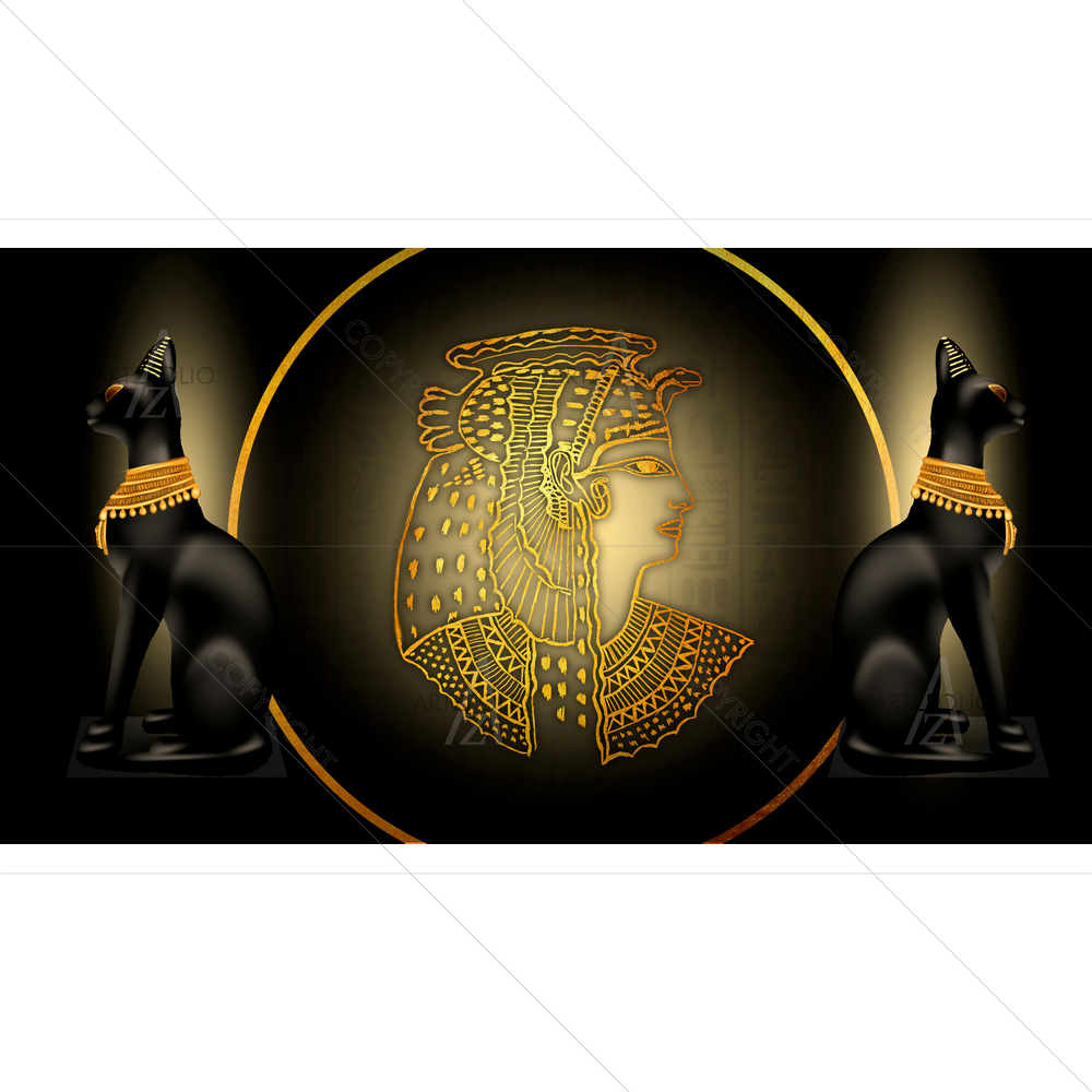 Egypt Bastet Goddess and Cleopatra — custom-size art design 5013906