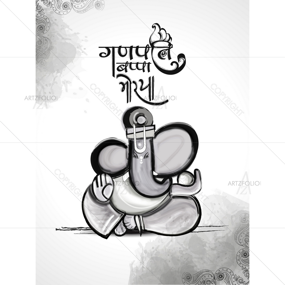Hindu God Ganesha Chaturthi D9 — custom-size art design 5013930