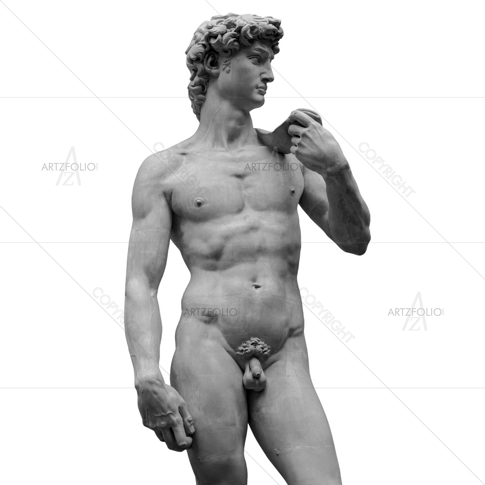 Famous Statue by Michelangelo — Fluid marble custom art by ArtzFolio