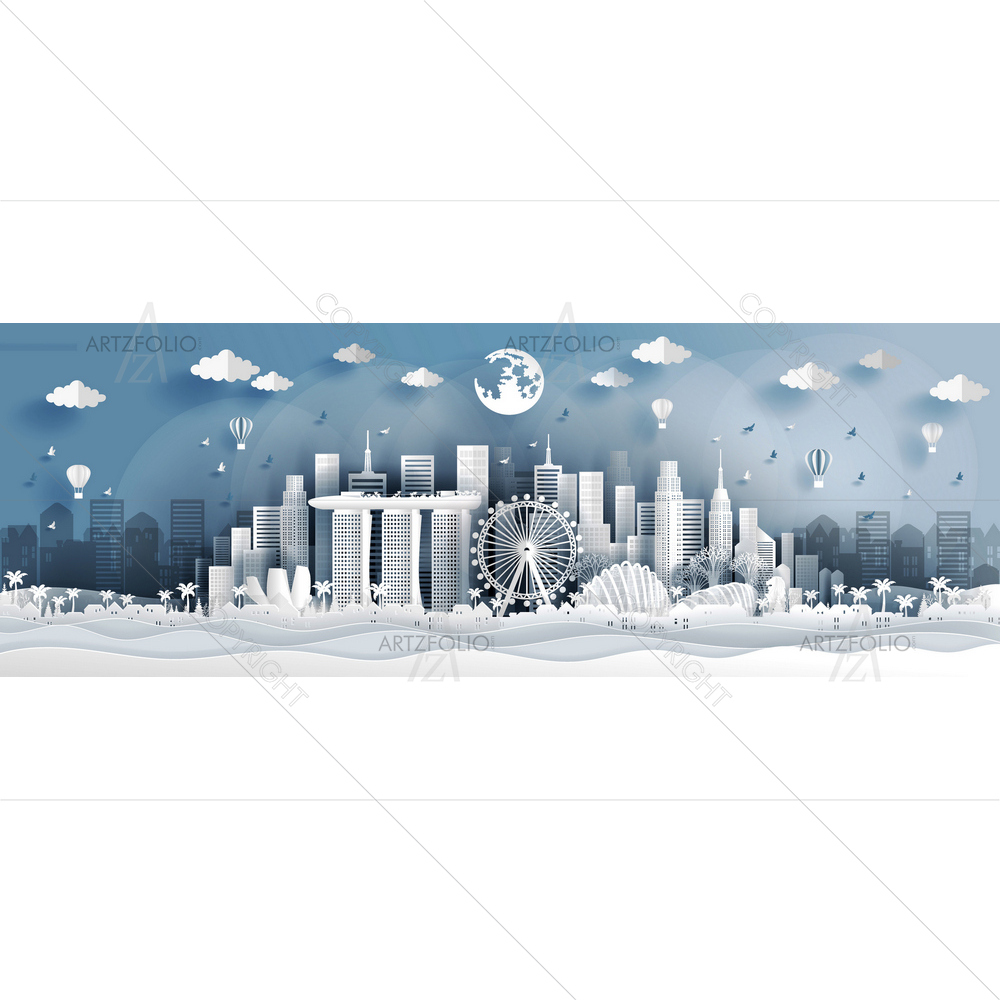 Singapore Famous Landmarks D2 — Devotional custom art by ArtzFolio