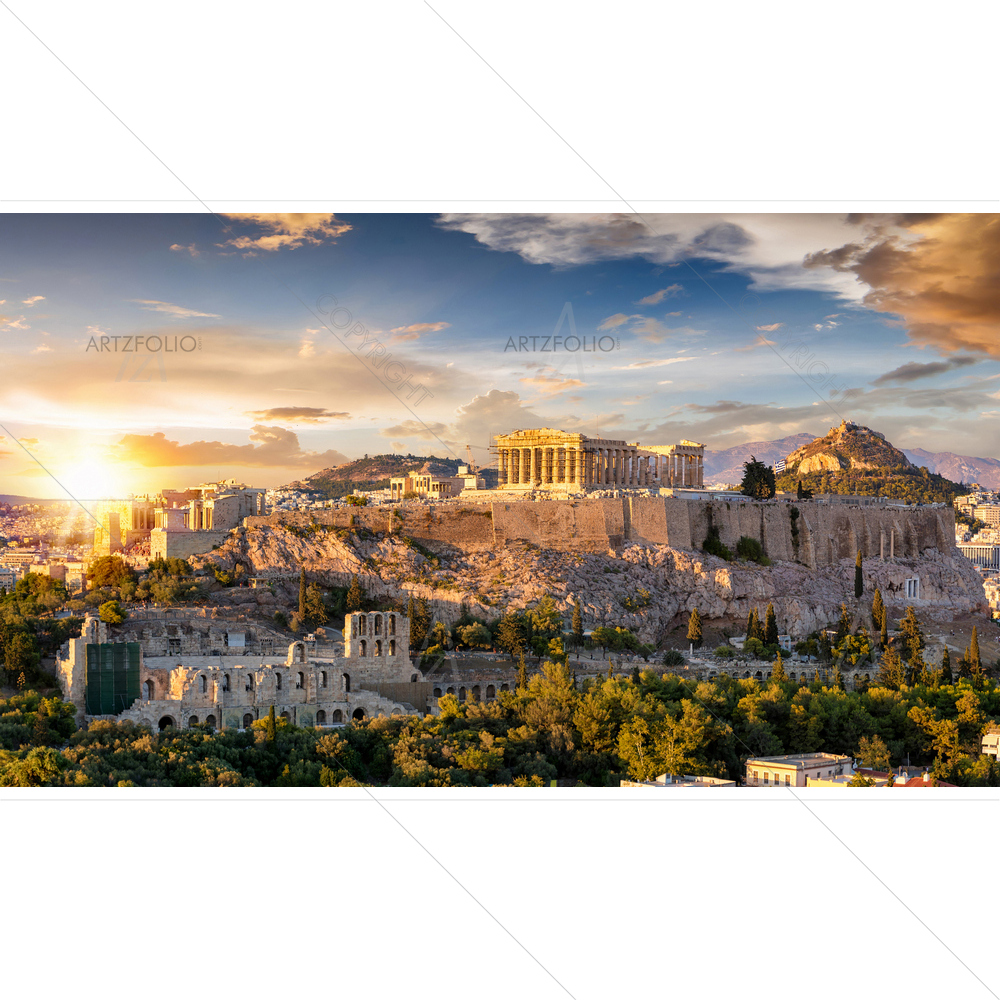 Acropolis of Athens with Parthenon Temple, Greece D2 — custom-size art design 5013945