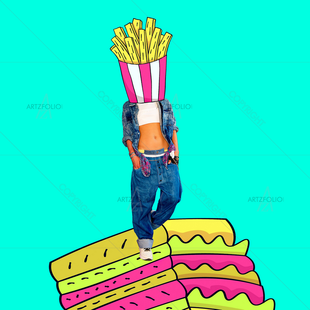 Fast Food Minimal Art — Abstract custom art by ArtzFolio