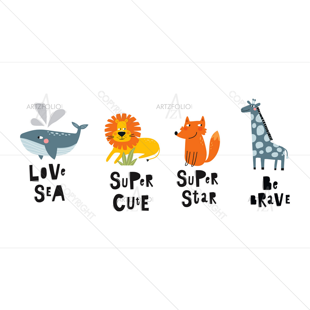 Cartoon Animals D6 — custom-size art design 5013968