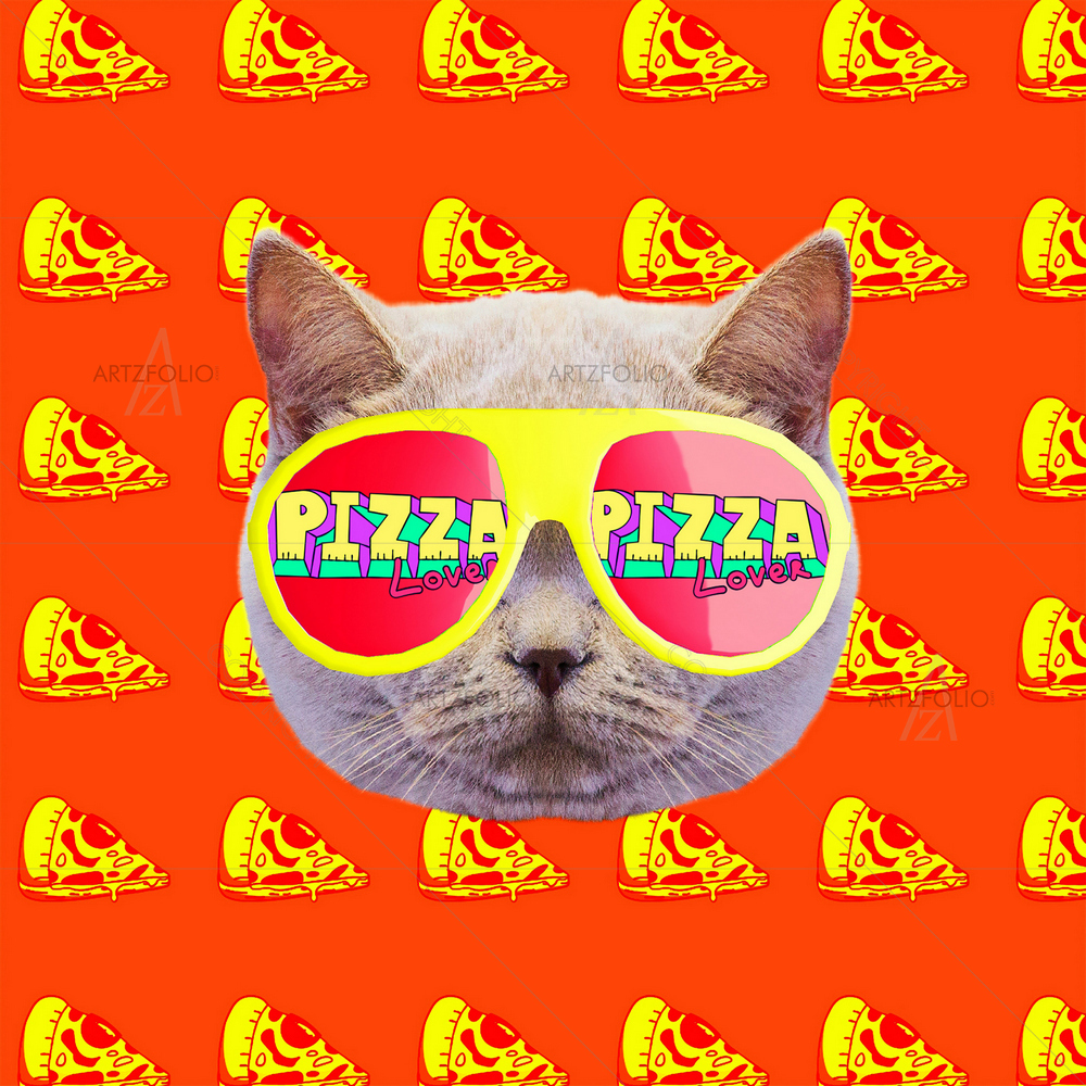 Cat Pizza Lover — custom-size art design 5013979
