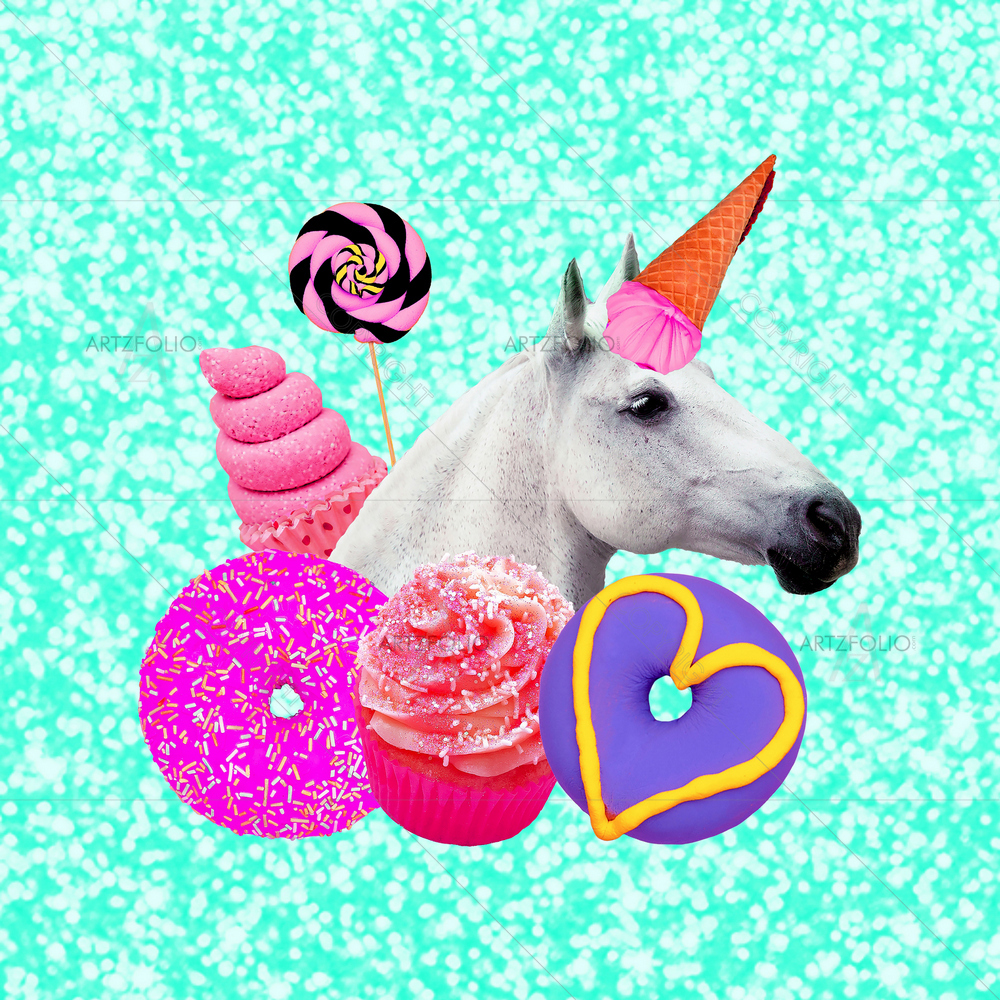 Unicorn Candy Lover — Abstract custom art by ArtzFolio