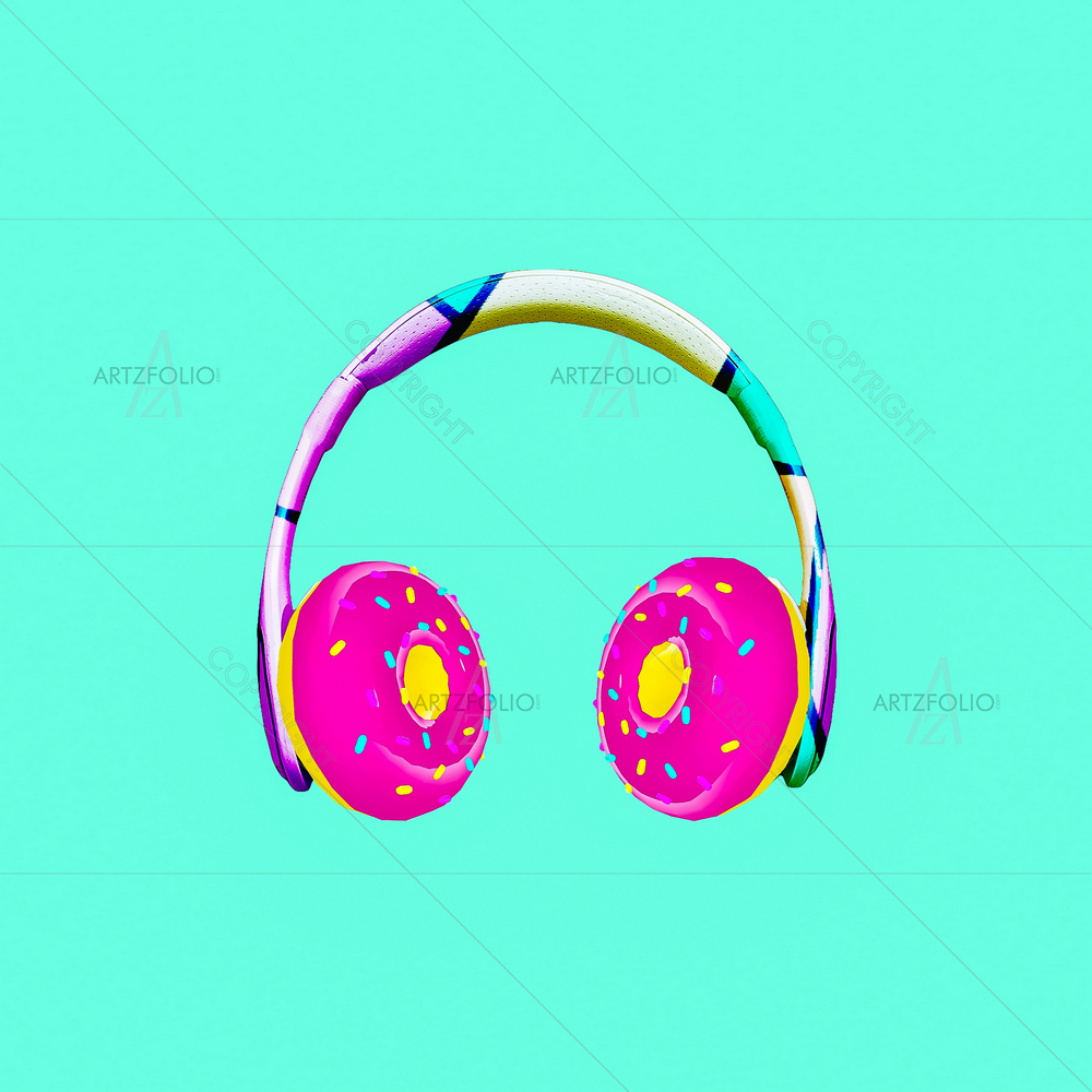 Donut Headphones Image — custom-size art design 5013996