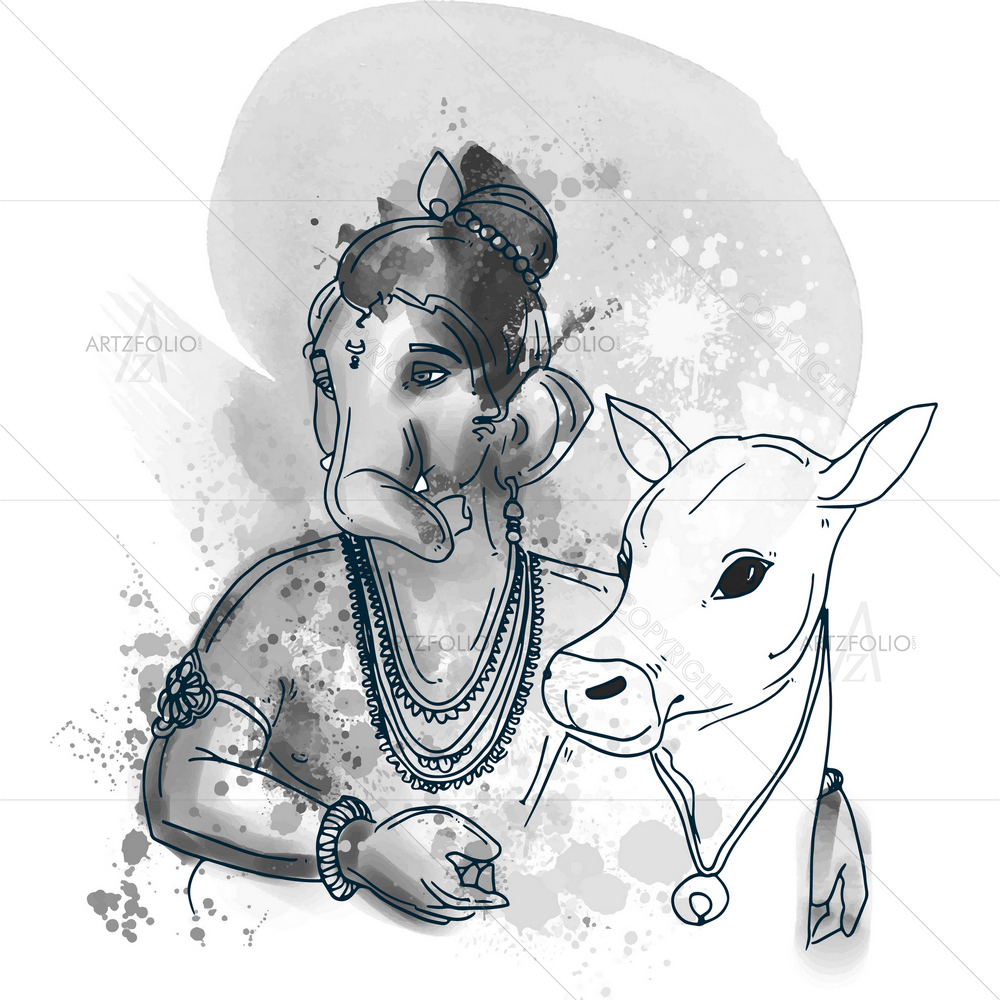 Hindu God Ganesha D37 — custom-size art design 5013999
