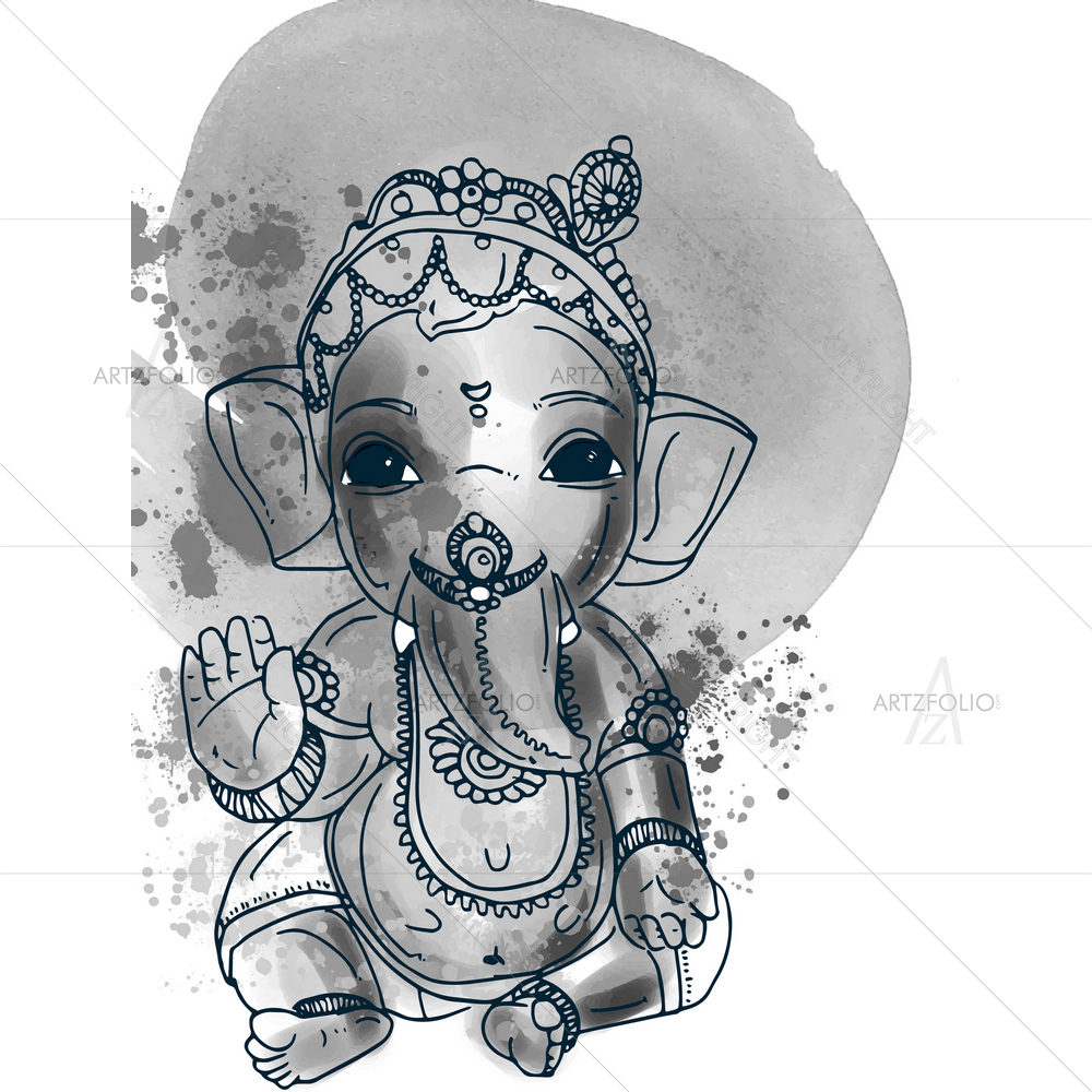 Hindu God Ganesha D38 — custom-size art design 5014000