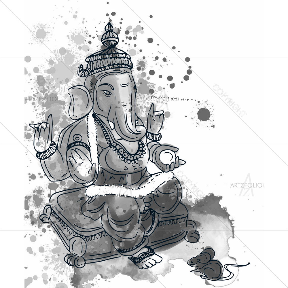 Hindu God Ganesha D41 — custom-size art design 5014003