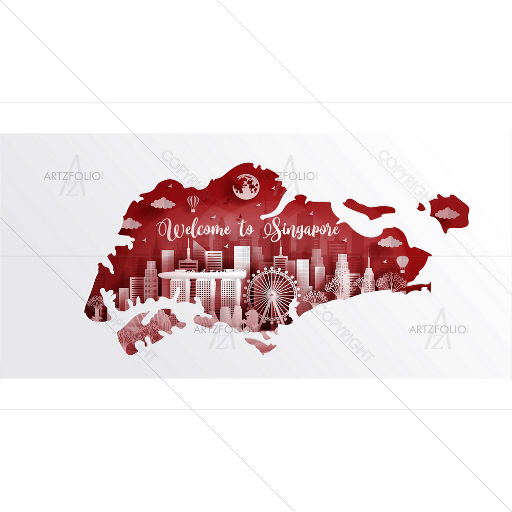 Singapore Famous Landmarks D4 — Devotional custom art by ArtzFolio