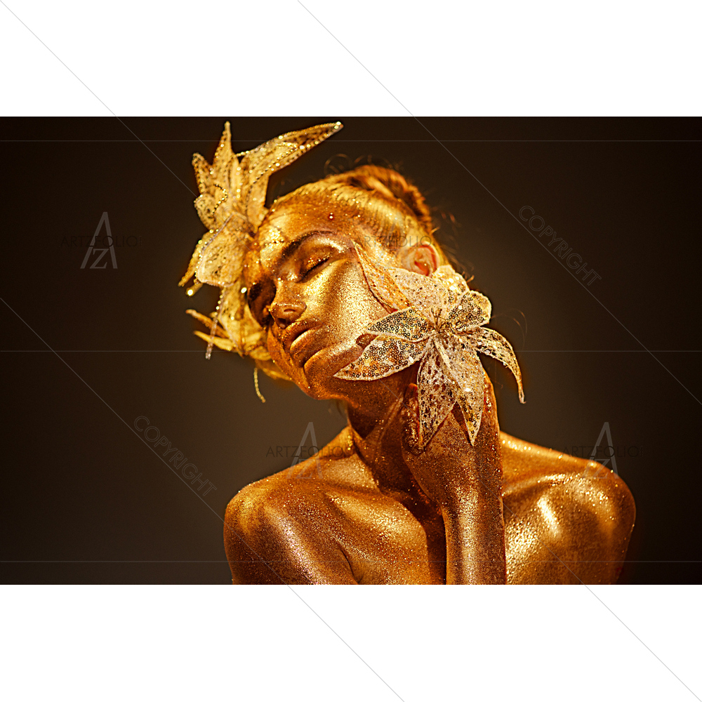 Woman with Golden Sparkles D2 — custom-size art design 5014009