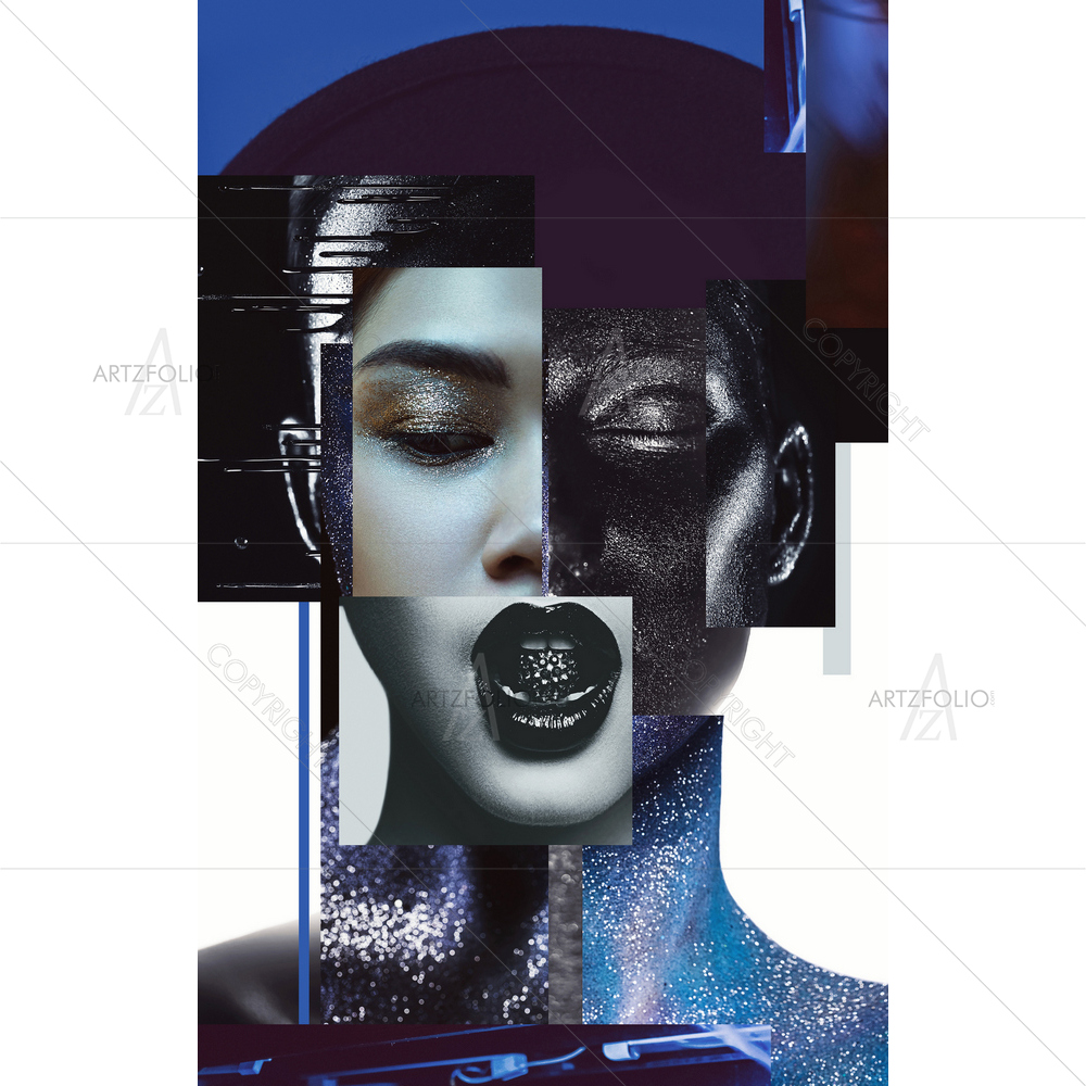 Woman Portrait with Body Art — custom-size art design 5014010