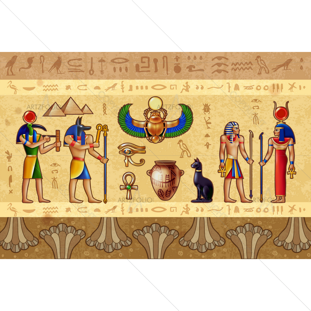 Ancient Egyptian Deities — Devotional custom art by ArtzFolio