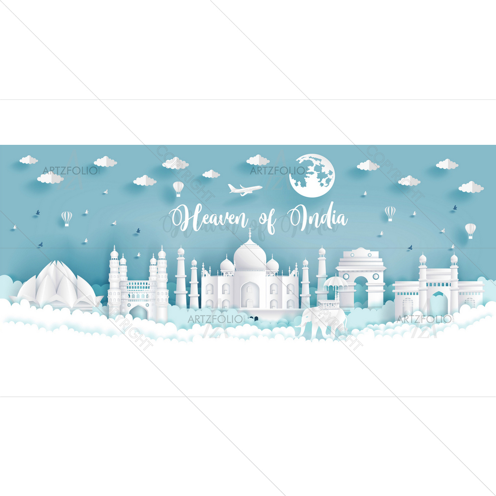 India and its Famous Landmarks — custom-size art design 5014027