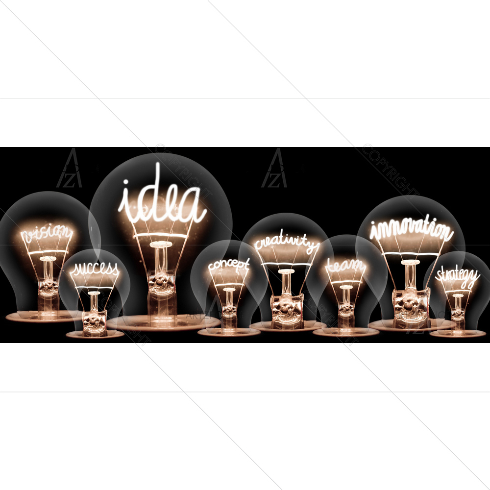 Light Bulbs with Words — Business custom art by ArtzFolio