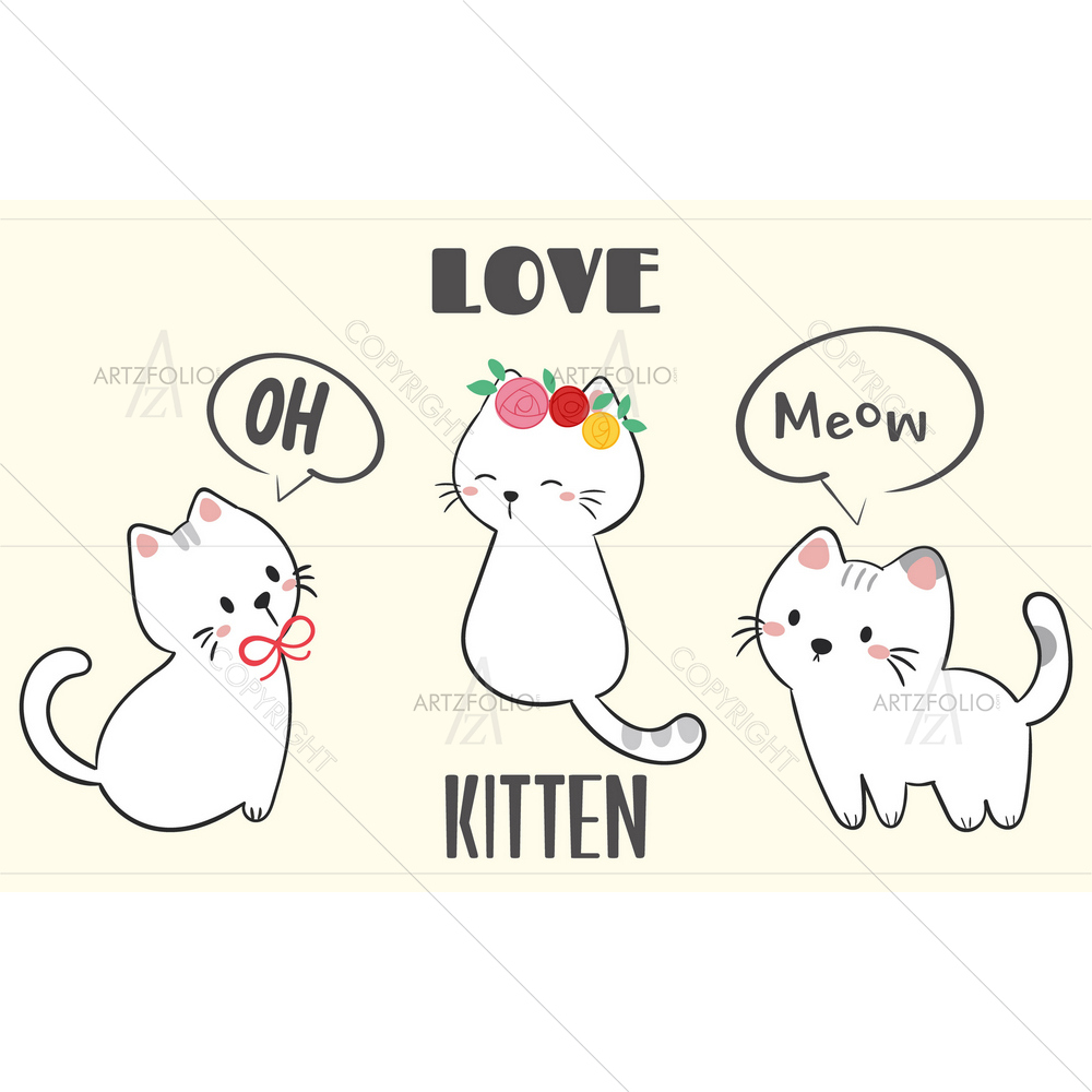 Cute Cat D4 — custom-size art design 5014041