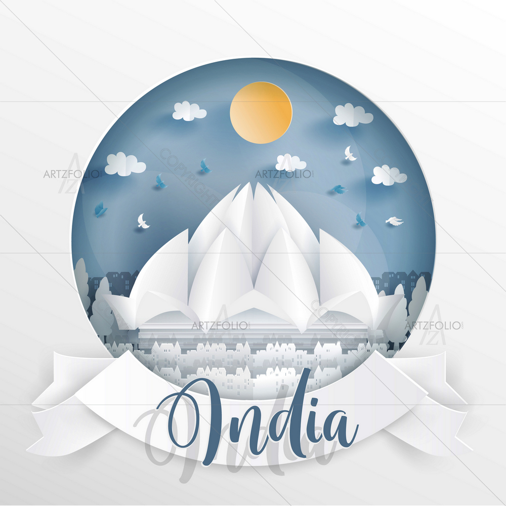 Indian Famous Landmarks with Frame D2 — Architecture custom art by ArtzFolio