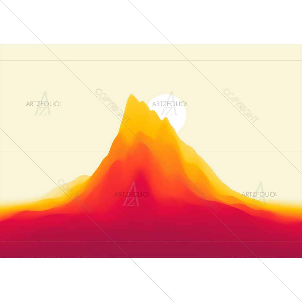 Sunset Mountainous Terrain D2 — custom-size art design 5014057