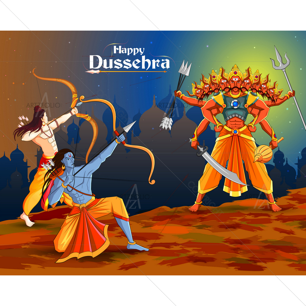 Hindu God Rama Killing Ravana D2 — custom-size art design 5014070
