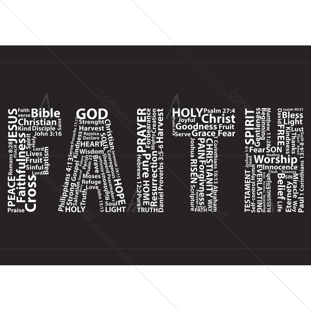 Word Faith with Christian Words — Devotional custom art by ArtzFolio