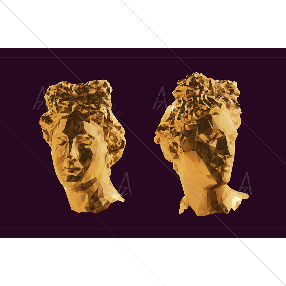 Gold Greek Apollo Portrait — Greek custom art by ArtzFolio